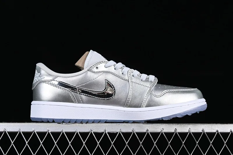 All categories Air Jordan Jordan series basketball shoes Air Jordan 1 Low Air Jordan 1 Low Golf "Gift Giving" AJ1 Joe 1 Golf Silver Low-top cultural and casual sneakers FD6848-001